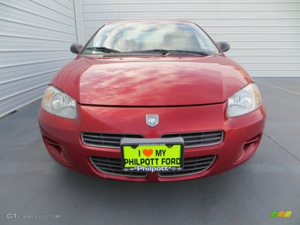 2002 Stratus SE Plus Sedan - Inferno Red Pearl / Sandstone photo #8