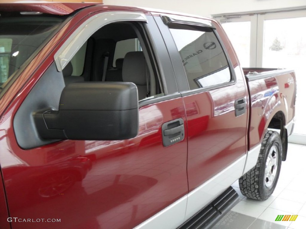 2005 F150 XLT SuperCrew 4x4 - Dark Toreador Red Metallic / Medium Flint/Dark Flint Grey photo #5