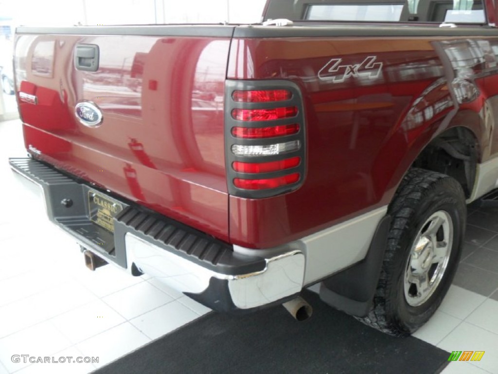 2005 F150 XLT SuperCrew 4x4 - Dark Toreador Red Metallic / Medium Flint/Dark Flint Grey photo #7