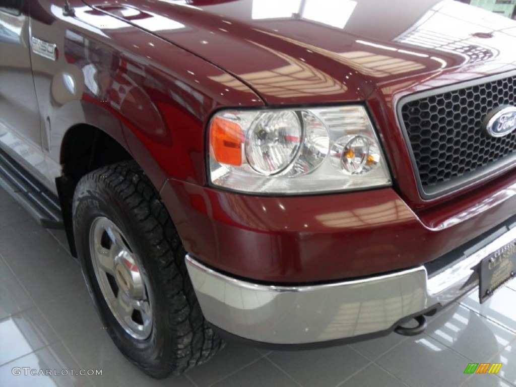 2005 F150 XLT SuperCrew 4x4 - Dark Toreador Red Metallic / Medium Flint/Dark Flint Grey photo #9