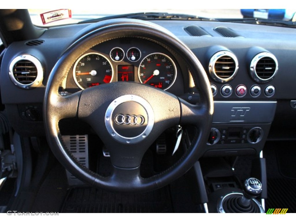 2002 Audi TT 1.8T quattro Roadster Ebony Steering Wheel Photo #88859845