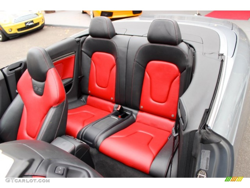 Magma Red Silk Nappa Leather Interior 2010 Audi S5 3.0 TFSI quattro Cabriolet Photo #88860547