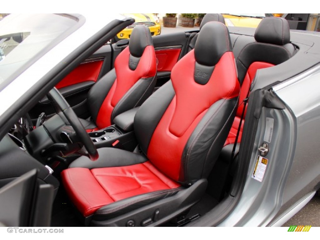 Magma Red Silk Nappa Leather Interior 2010 Audi S5 3.0 TFSI quattro Cabriolet Photo #88860667