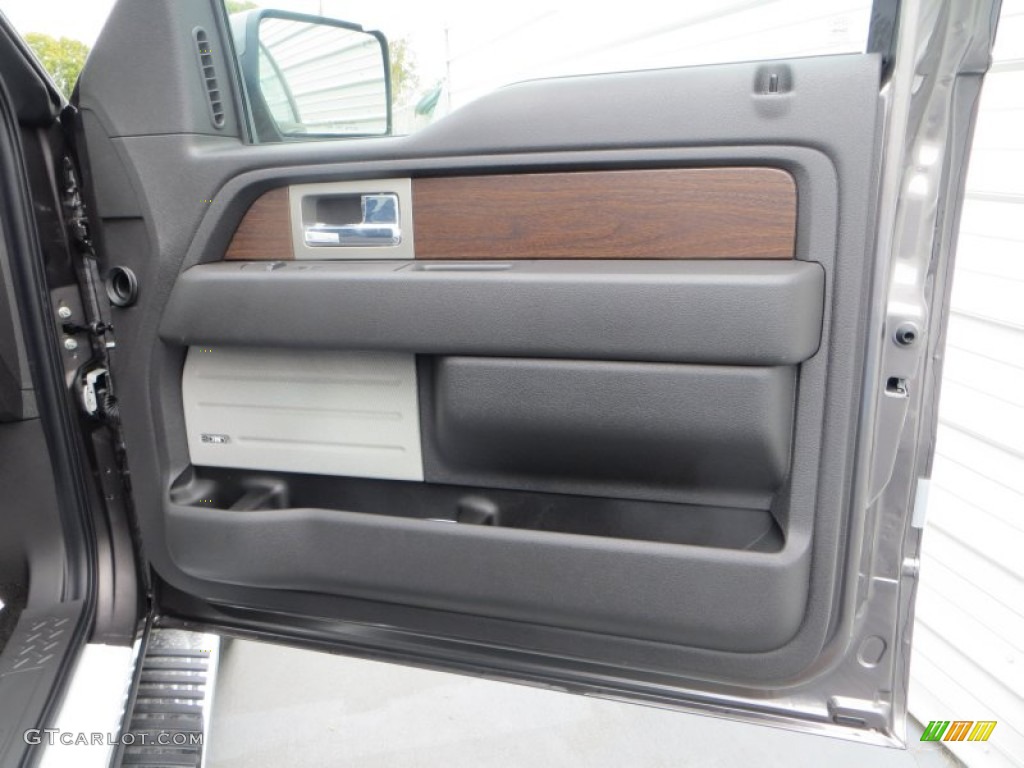 2014 Ford F150 Lariat SuperCrew 4x4 Black Door Panel Photo #88861609