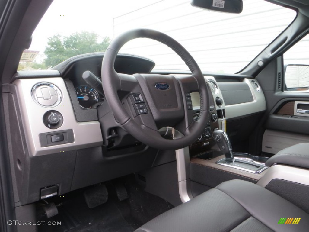 Black Interior 2014 Ford F150 Lariat SuperCrew 4x4 Photo #88861695