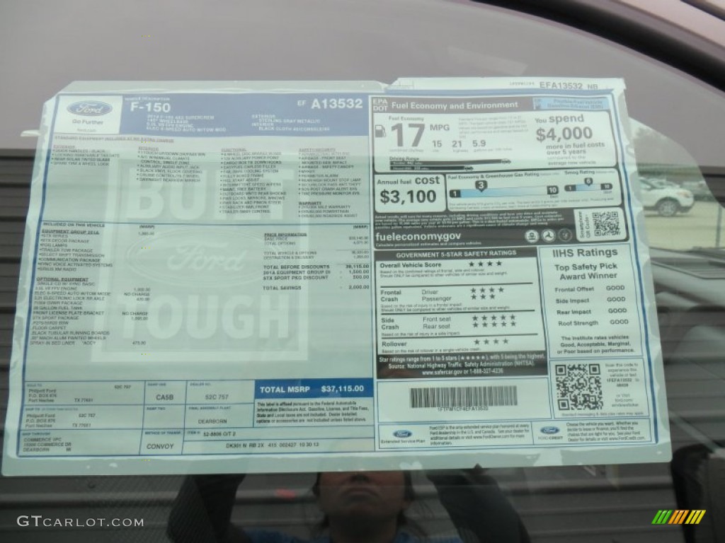 2014 Ford F150 STX SuperCrew Window Sticker Photo #88862209