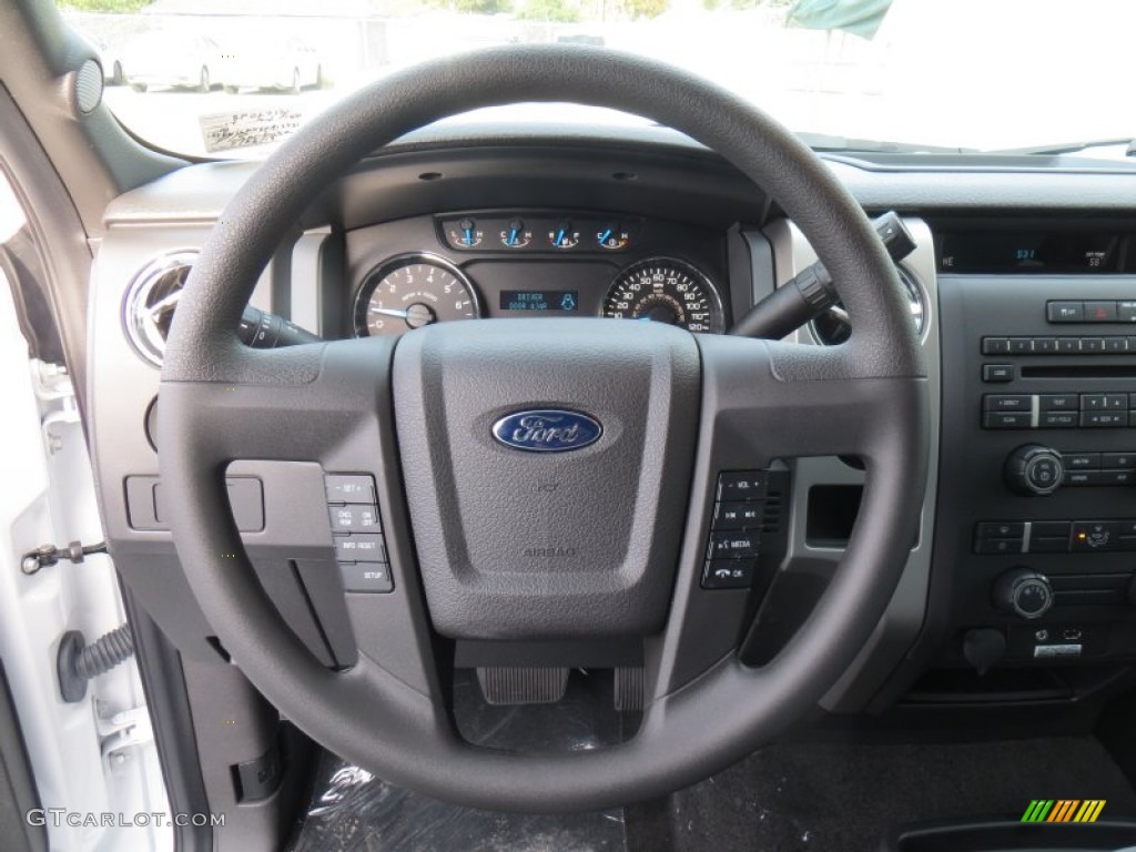 2014 Ford F150 XLT SuperCrew Steel Grey Steering Wheel Photo #88862530