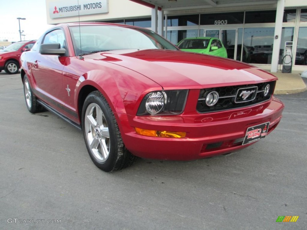 2008 Mustang V6 Deluxe Coupe - Dark Candy Apple Red / Light Graphite photo #1