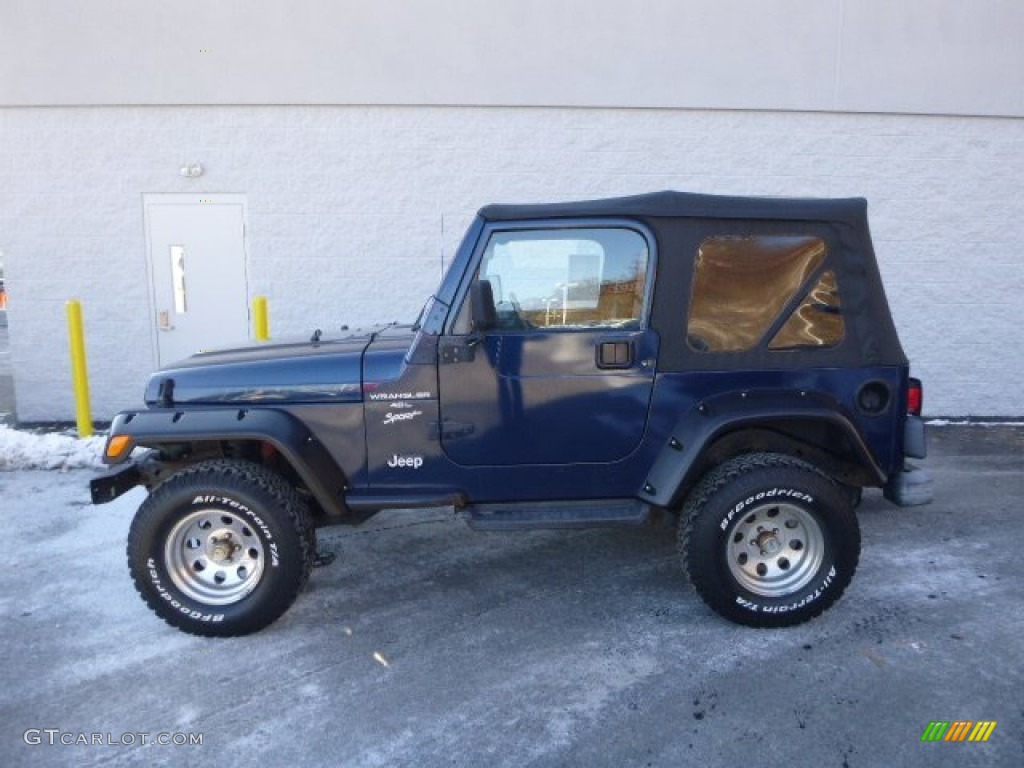 2000 Wrangler Sport 4x4 - Patriot Blue Pearl / Agate photo #2