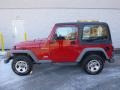 2000 Flame Red Jeep Wrangler SE 4x4  photo #2