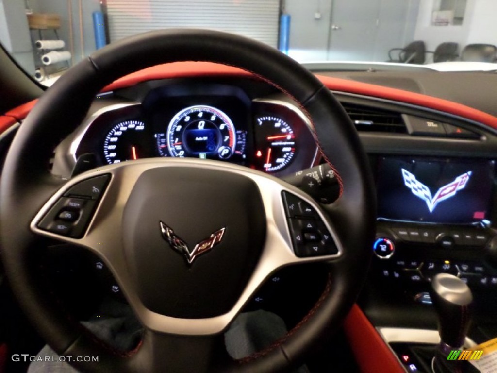 2014 Chevrolet Corvette Stingray Coupe Z51 Adrenaline Red Steering Wheel Photo #88866750