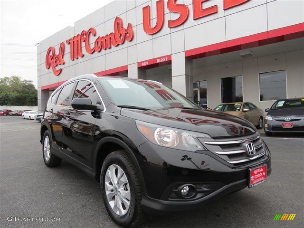 2012 CR-V EX-L - Crystal Black Pearl / Black photo #1