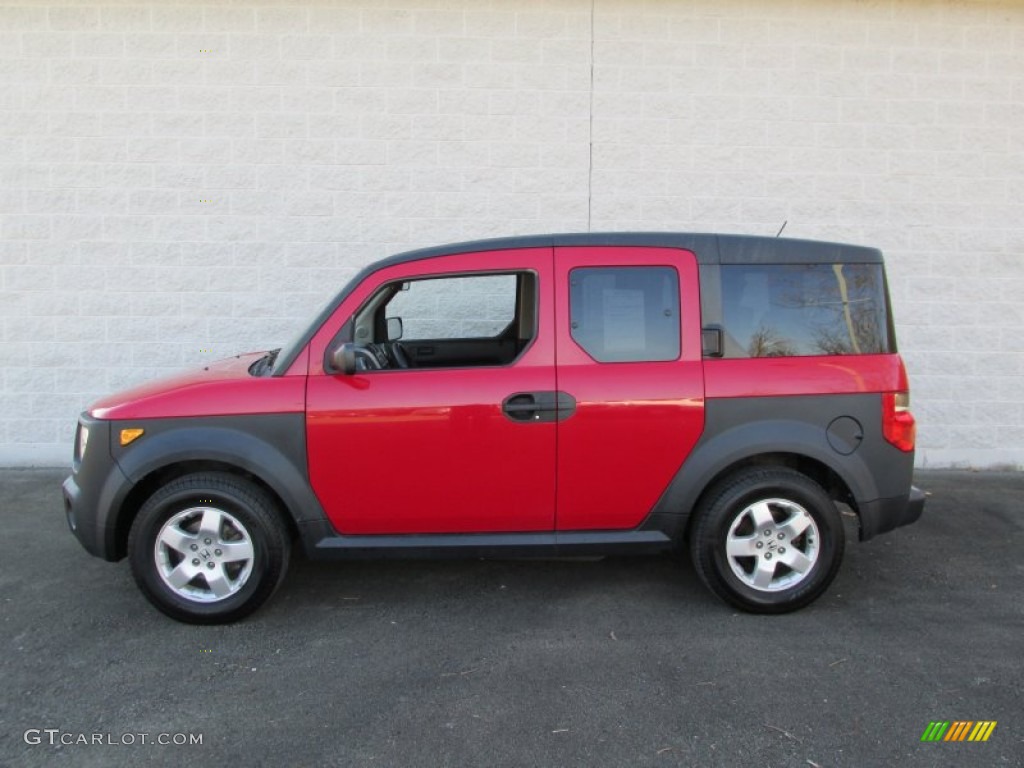 2005 Element EX AWD - Rallye Red / Black/Gray photo #2