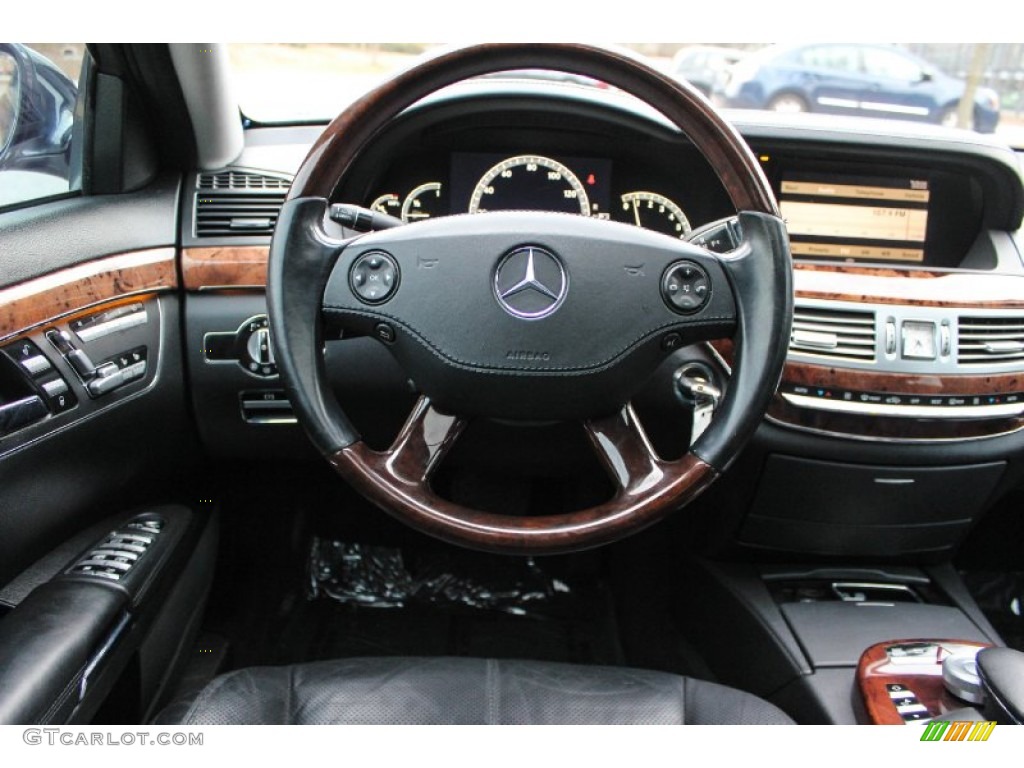 2007 Mercedes-Benz S 550 Sedan Black Steering Wheel Photo #88878027