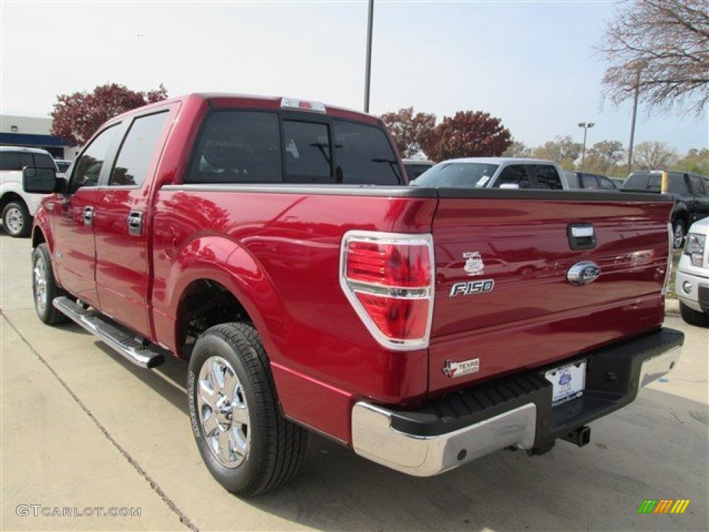 2013 F150 XLT SuperCrew - Ruby Red Metallic / Steel Gray photo #3