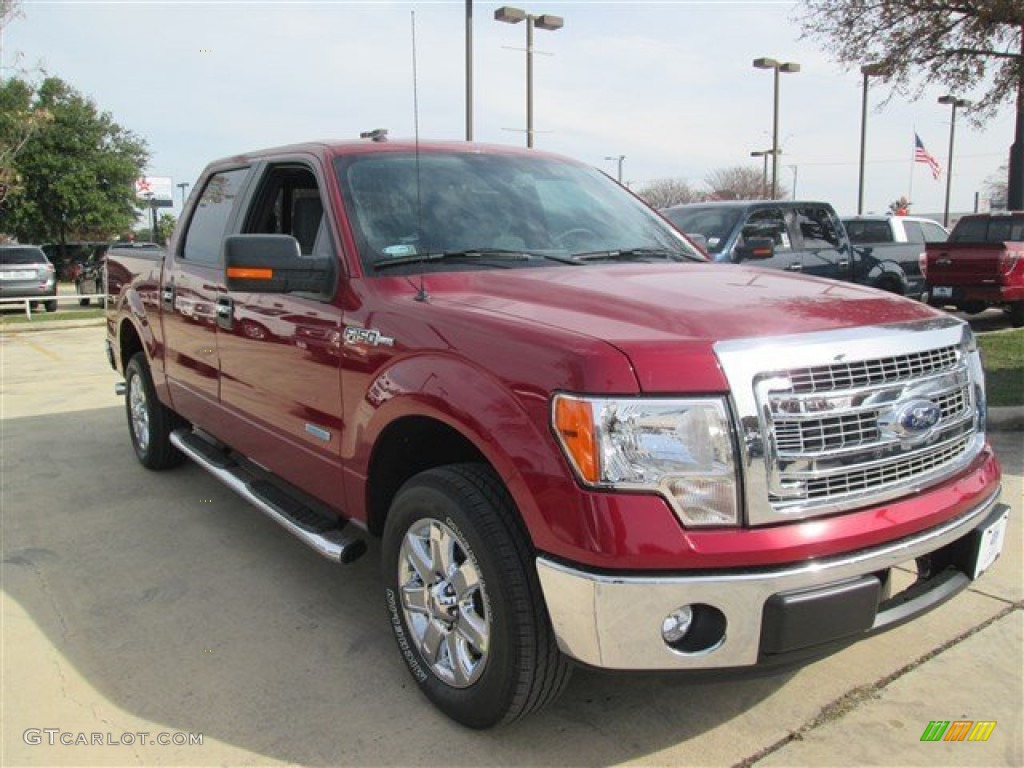 2013 F150 XLT SuperCrew - Ruby Red Metallic / Steel Gray photo #7