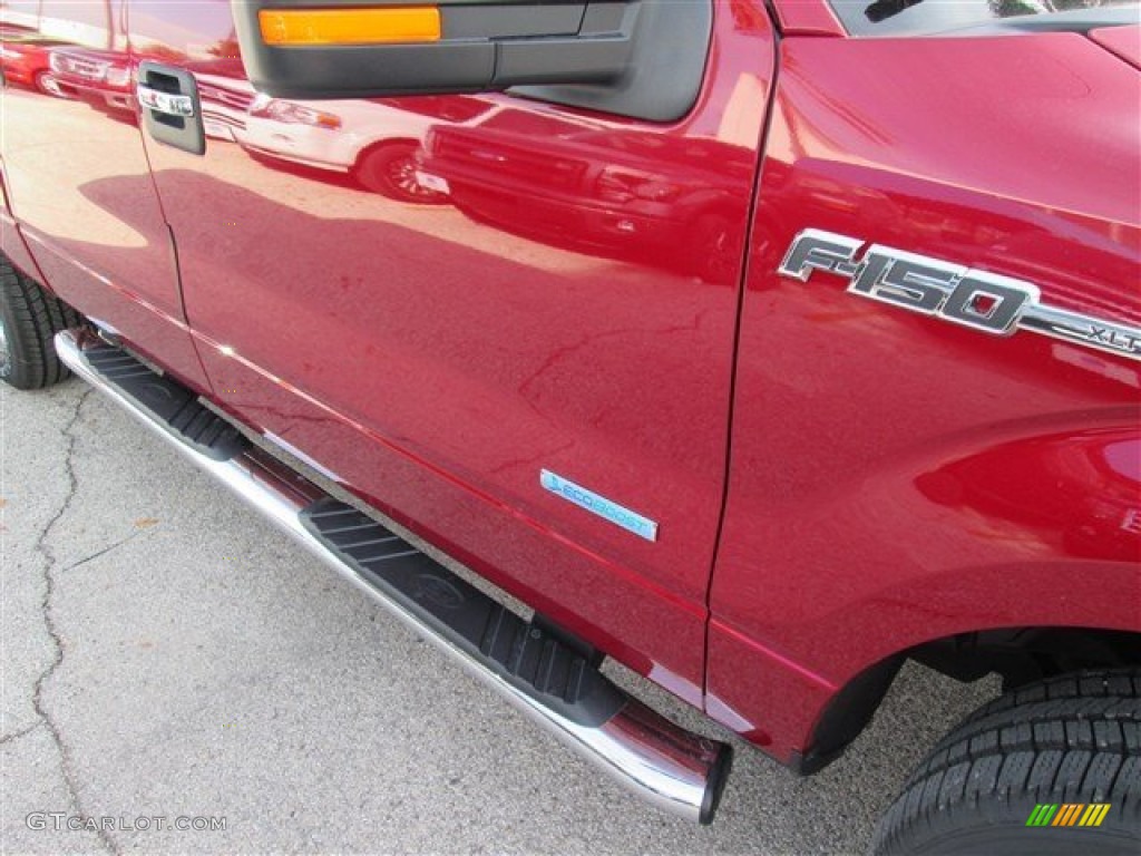 2013 F150 XLT SuperCrew 4x4 - Ruby Red Metallic / Steel Gray photo #8