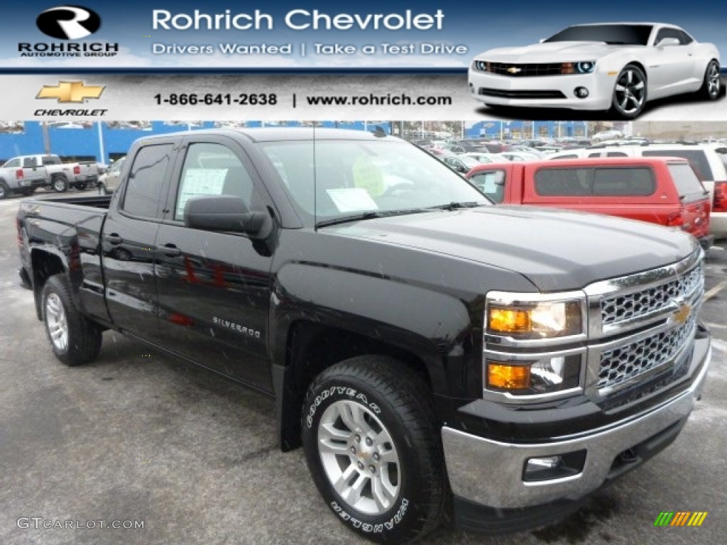 2014 Silverado 1500 LT Double Cab 4x4 - Black / Jet Black photo #1