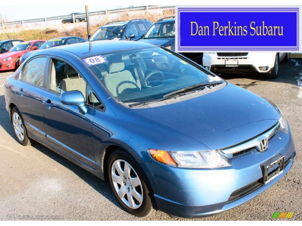 2008 Civic LX Sedan - Atomic Blue Metallic / Gray photo #1