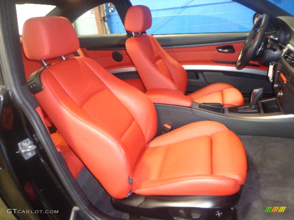 2011 3 Series 328i xDrive Coupe - Black Sapphire Metallic / Coral Red/Black Dakota Leather photo #26