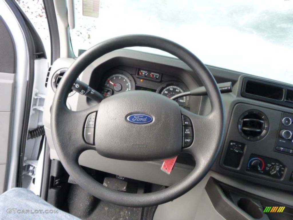 2014 Ford E-Series Van E250 Cargo Van Medium Flint Steering Wheel Photo #88894545