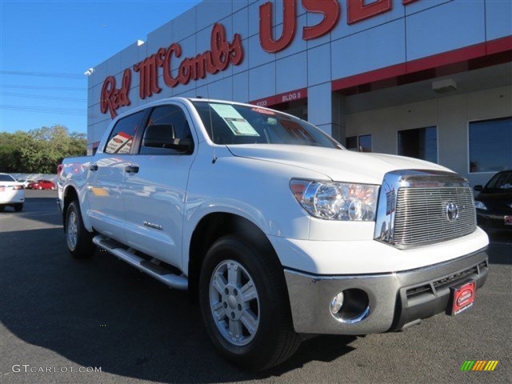 2011 Tundra SR5 CrewMax - Super White / Sand Beige photo #1