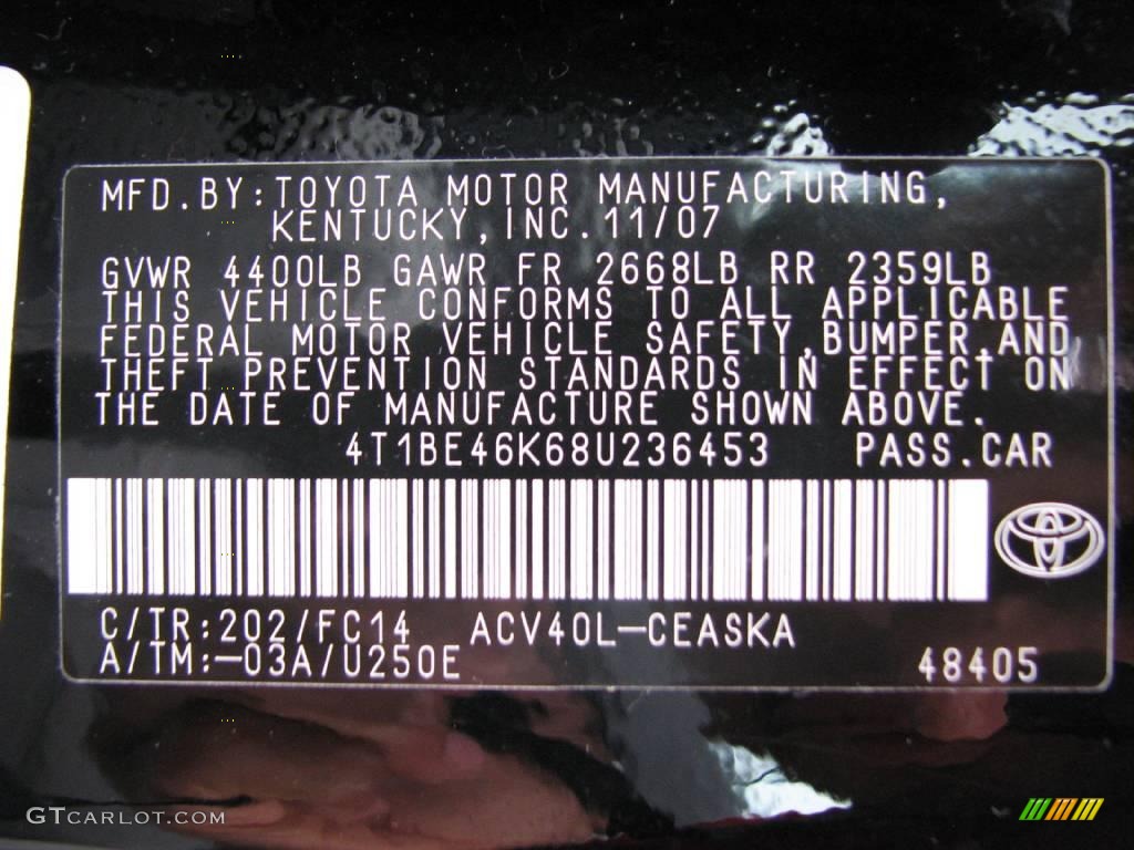 2008 Camry SE - Black / Ash photo #15