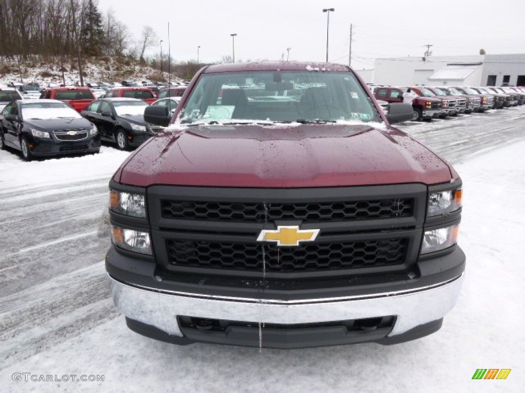 2014 Silverado 1500 WT Double Cab 4x4 - Deep Ruby Metallic / Jet Black/Dark Ash photo #2