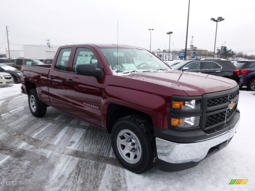 2014 Silverado 1500 WT Double Cab 4x4 - Deep Ruby Metallic / Jet Black/Dark Ash photo #3