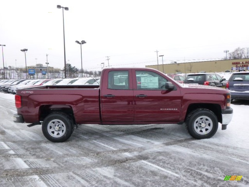 2014 Silverado 1500 WT Double Cab 4x4 - Deep Ruby Metallic / Jet Black/Dark Ash photo #4