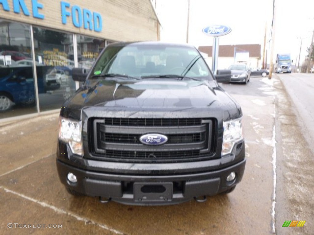 2014 F150 STX SuperCab 4x4 - Tuxedo Black / Steel Grey photo #2