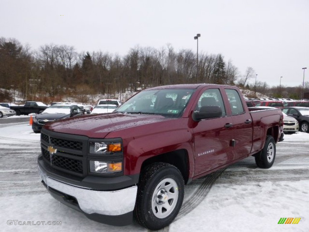 2014 Silverado 1500 WT Double Cab 4x4 - Deep Ruby Metallic / Jet Black/Dark Ash photo #1