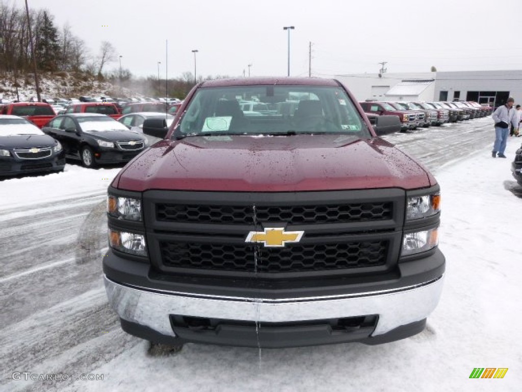 2014 Silverado 1500 WT Double Cab 4x4 - Deep Ruby Metallic / Jet Black/Dark Ash photo #2