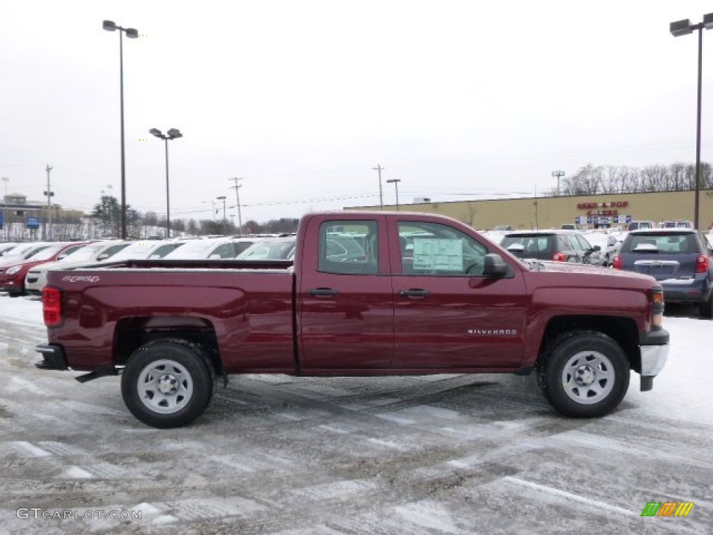 2014 Silverado 1500 WT Double Cab 4x4 - Deep Ruby Metallic / Jet Black/Dark Ash photo #4