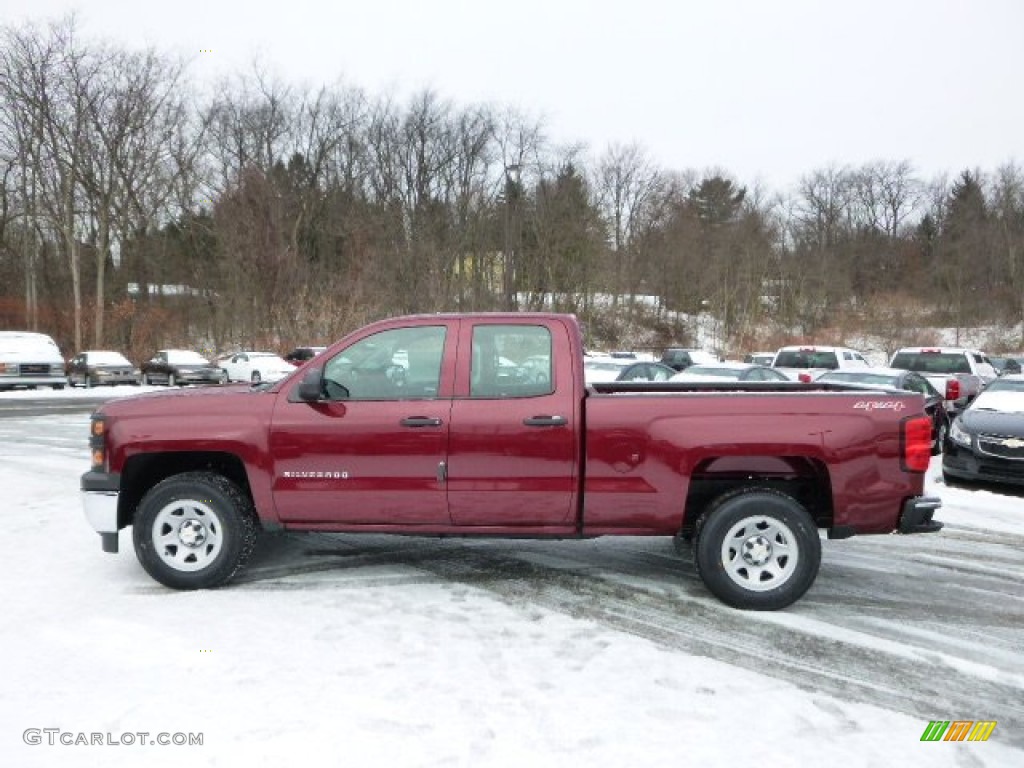 2014 Silverado 1500 WT Double Cab 4x4 - Deep Ruby Metallic / Jet Black/Dark Ash photo #8