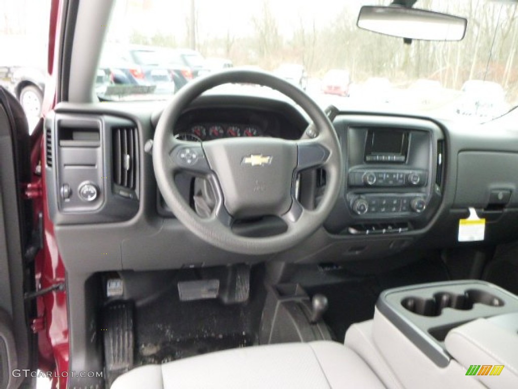 2014 Silverado 1500 WT Double Cab 4x4 - Deep Ruby Metallic / Jet Black/Dark Ash photo #14