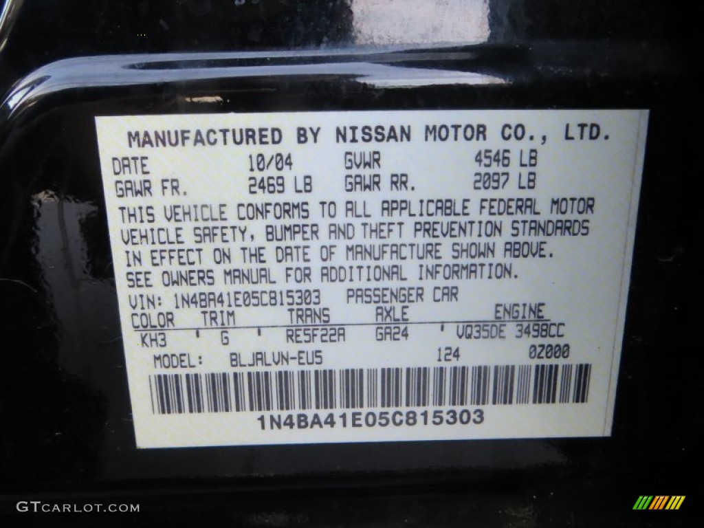 2005 Maxima 3.5 SE - Onyx Black / Black photo #52