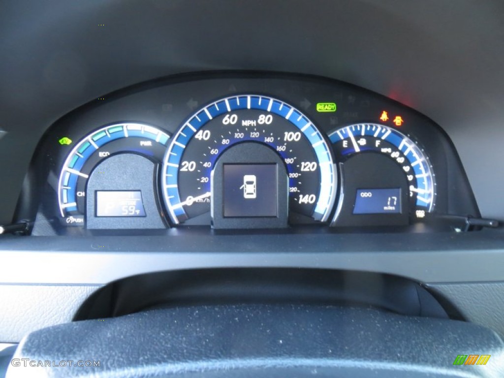 2014 Camry Hybrid XLE - Super White / Ash photo #36