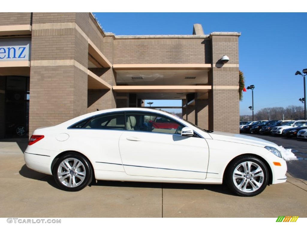 2011 E 350 Coupe - Arctic White / Almond/Mocha photo #2