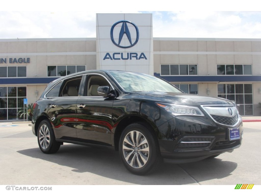 2014 MDX SH-AWD Technology - Crystal Black Pearl / Parchment photo #1