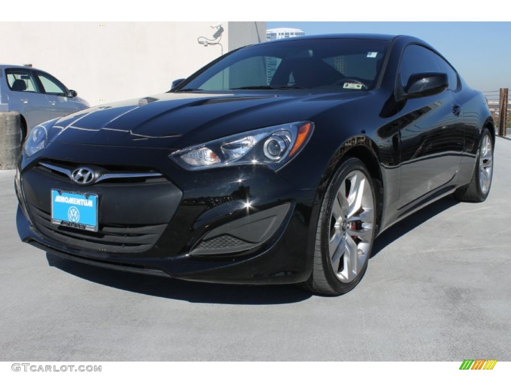 2013 Genesis Coupe 2.0T R-Spec - Black Noir Pearl / Red Leather/Red Cloth photo #3
