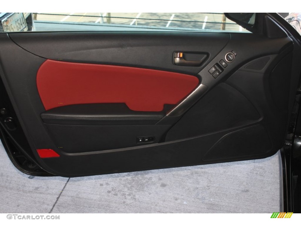 2013 Genesis Coupe 2.0T R-Spec - Black Noir Pearl / Red Leather/Red Cloth photo #13