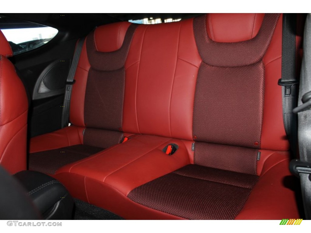 2013 Genesis Coupe 2.0T R-Spec - Black Noir Pearl / Red Leather/Red Cloth photo #22
