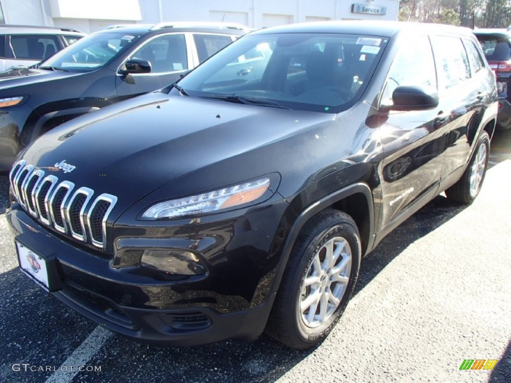 2014 Cherokee Sport 4x4 - Brilliant Black Crystal Pearl / Morocco - Black photo #1