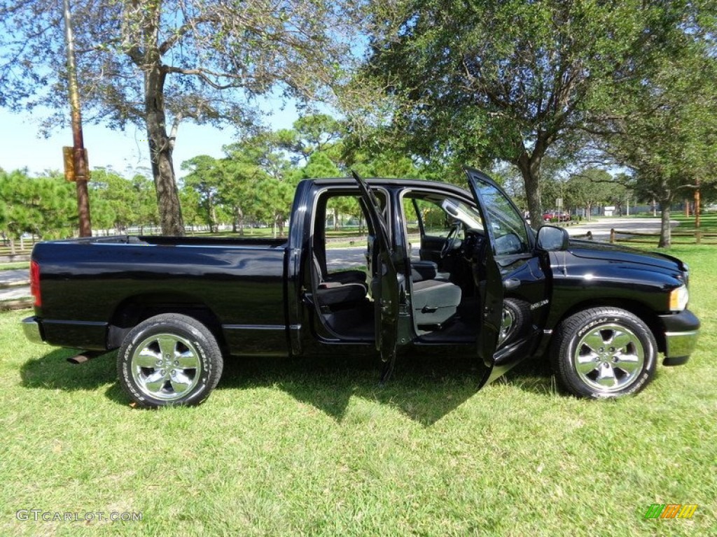 2003 Ram 1500 SLT Quad Cab - Black / Dark Slate Gray photo #2
