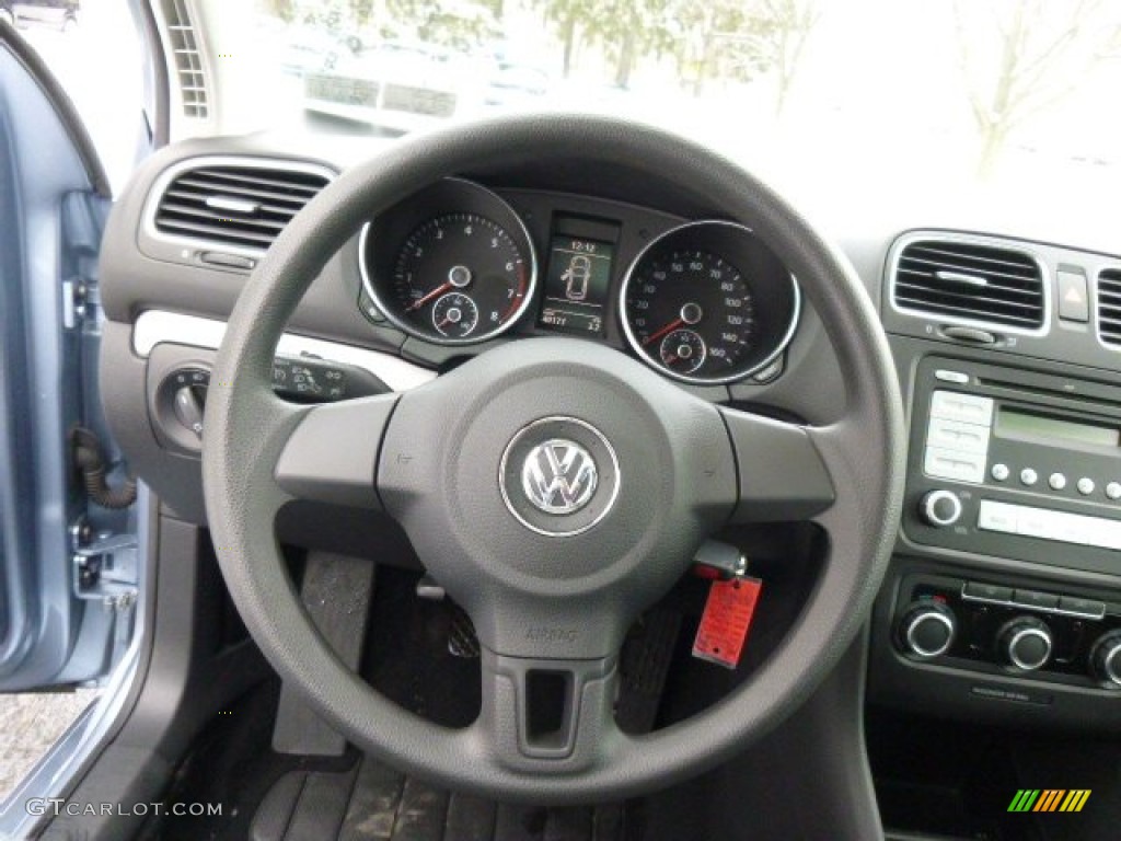 2010 Volkswagen Golf 2 Door Titan Black Steering Wheel Photo #88922177