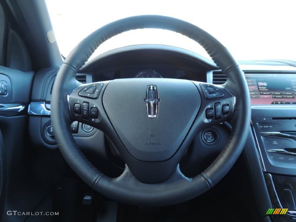 2014 Lincoln MKS FWD Hazelnut Steering Wheel Photo #88923935