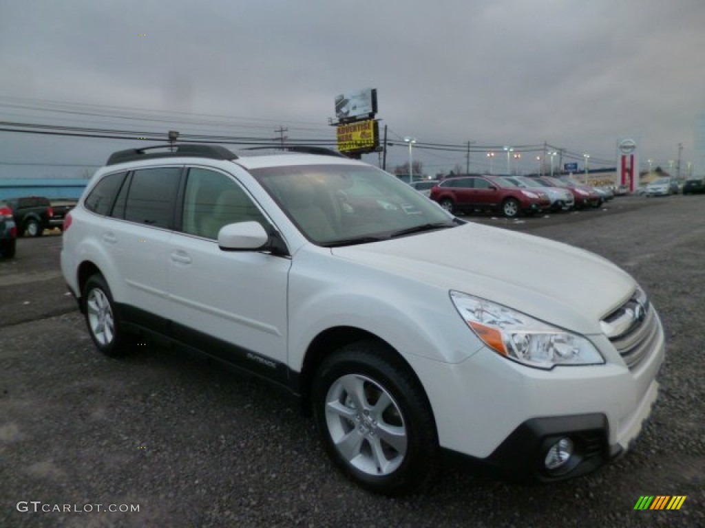 2014 Outback 2.5i Limited - Satin White Pearl / Ivory photo #1