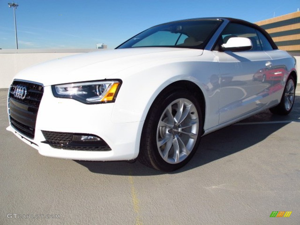 2014 A5 2.0T Cabriolet - Glacier White Metallic / Velvet Beige/Moor Brown photo #5