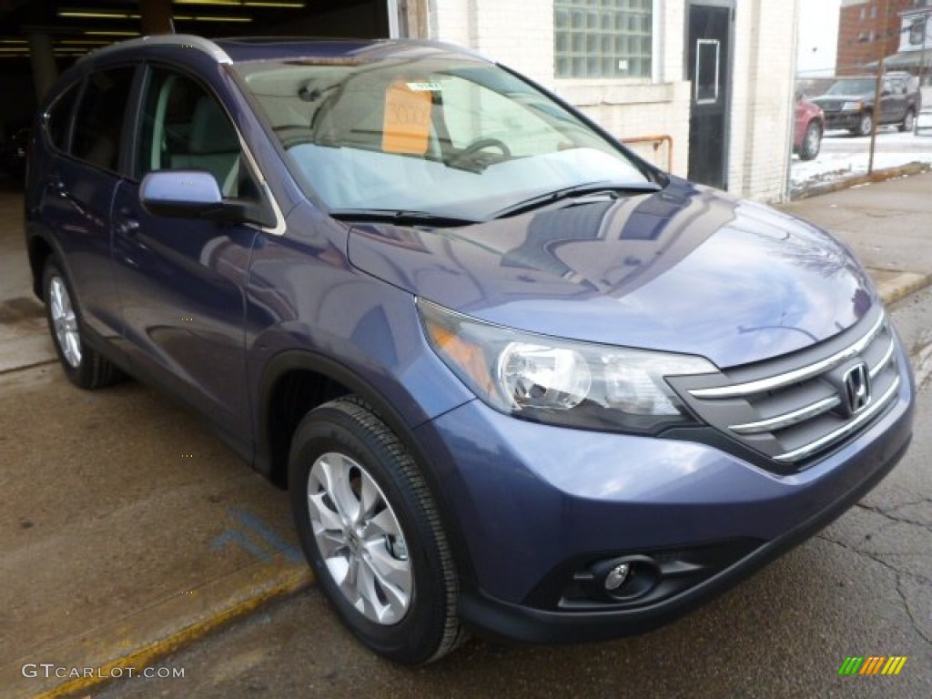 2014 CR-V EX-L AWD - Twilight Blue Metallic / Gray photo #7